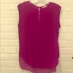 Magenta silk top